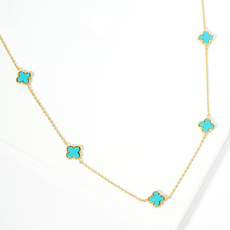 Lucky Link Clover Necklace-230 Jewelry-NYW-Coastal Bloom Boutique, find the trendiest versions of the popular styles and looks Located in Indialantic, FL