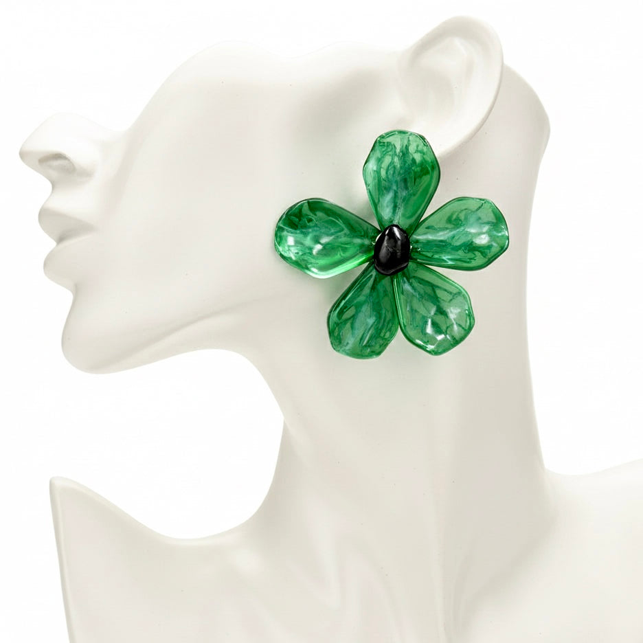 Garden Bloom Statement Earrings - Emerald-230 Jewelry-NYW-Coastal Bloom Boutique, find the trendiest versions of the popular styles and looks Located in Indialantic, FL