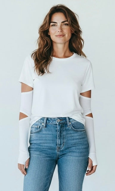 Cutout Long Sleeve Top - Ivory-110 Long Sleeve Tops-Ariella-Coastal Bloom Boutique, find the trendiest versions of the popular styles and looks Located in Indialantic, FL