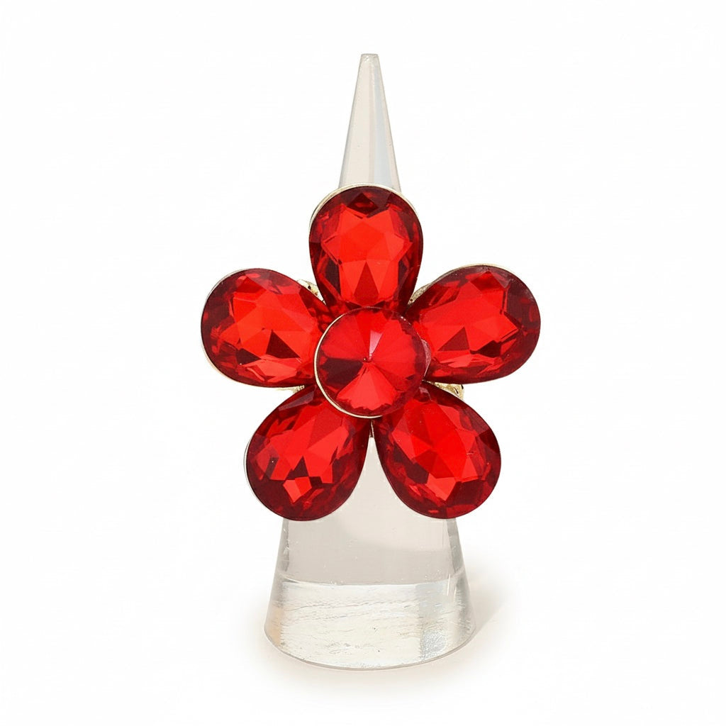 Blossom Cocktail Ring - Red-230 Jewelry-NYW-Coastal Bloom Boutique, find the trendiest versions of the popular styles and looks Located in Indialantic, FL