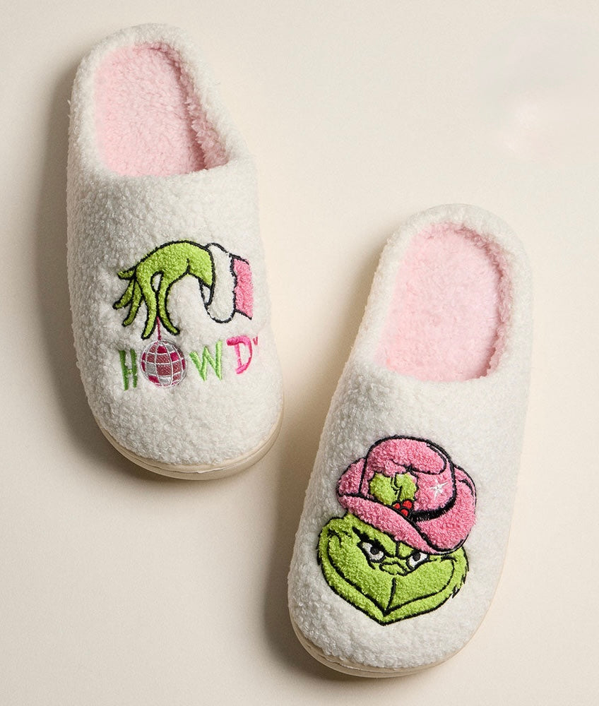 Howdy Holiday Sherpa Slippers-250 Shoes-NYW-Coastal Bloom Boutique, find the trendiest versions of the popular styles and looks Located in Indialantic, FL