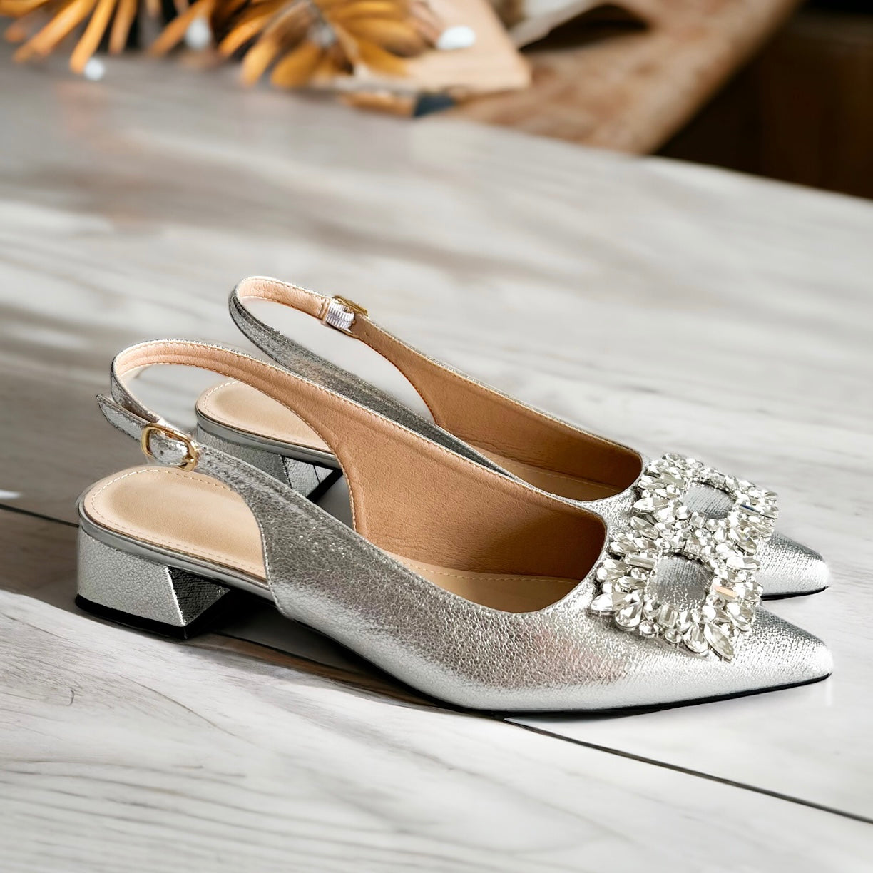 Crystal Buckle Slingback Sandal-250 Shoes-Darling-Coastal Bloom Boutique, find the trendiest versions of the popular styles and looks Located in Indialantic, FL
