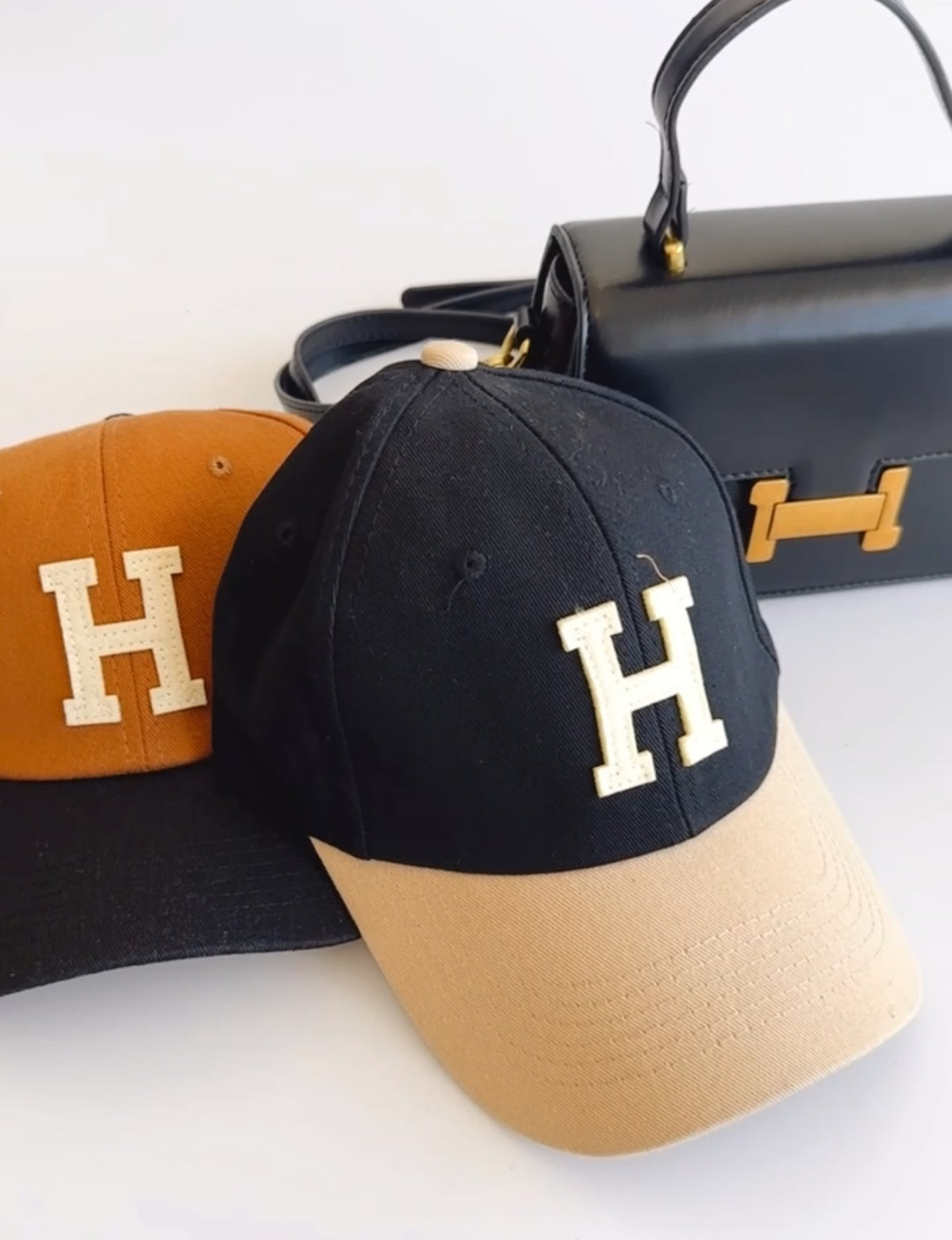 H Letter Baseball Snapback Cap - Black-260 Other Accessories-CBALY-Coastal Bloom Boutique, find the trendiest versions of the popular styles and looks Located in Indialantic, FL