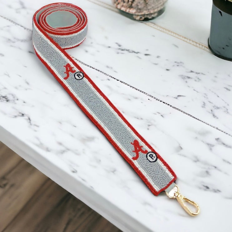 A Team Adjustable Strap - Grey/Red-260 Other Accessories-Golden Stella-Coastal Bloom Boutique, find the trendiest versions of the popular styles and looks Located in Indialantic, FL