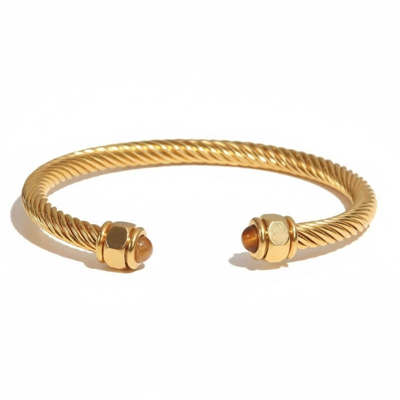 Coastal Aura Twist Steel Bracelet - Brown-230 Jewelry-Chasing Bandits-Coastal Bloom Boutique, find the trendiest versions of the popular styles and looks Located in Indialantic, FL