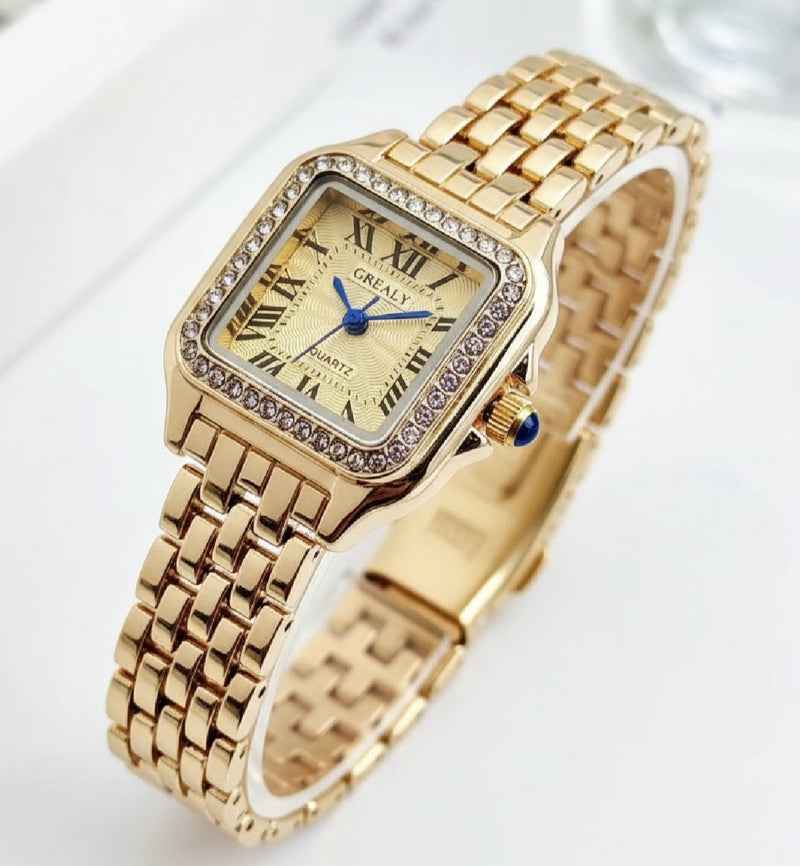 Coastal Gleam Square Watch - Gold-230 Jewelry-Chasing Bandits-Coastal Bloom Boutique, find the trendiest versions of the popular styles and looks Located in Indialantic, FL