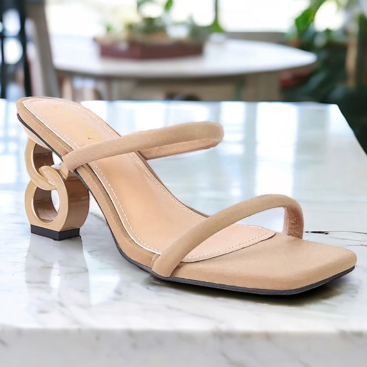 Chain Link Heel Sandals - Khaki-250 Shoes-RagCompany-Coastal Bloom Boutique, find the trendiest versions of the popular styles and looks Located in Indialantic, FL