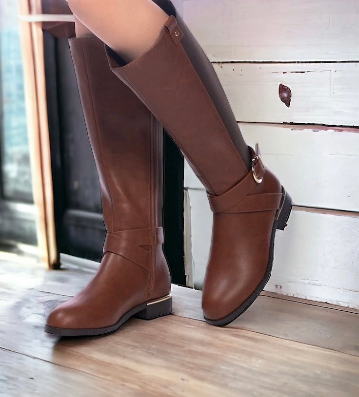Riding Knee High Boots - Tan-250 Shoes-RagCompany-Coastal Bloom Boutique, find the trendiest versions of the popular styles and looks Located in Indialantic, FL