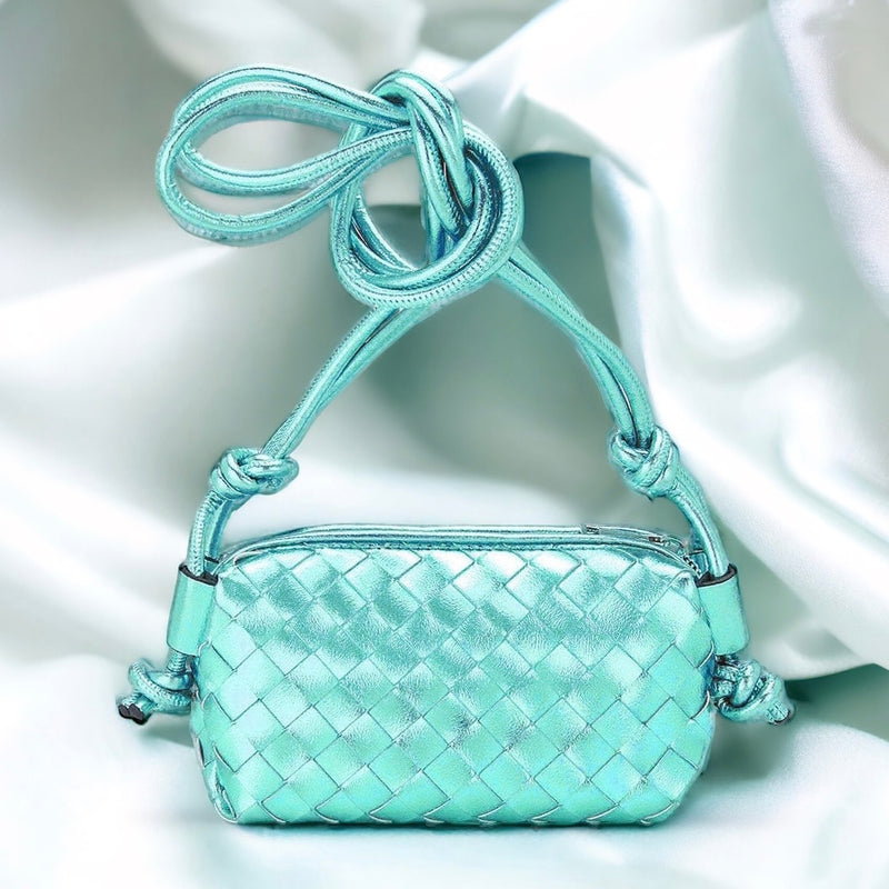 Metallic Faux Leather Textured Crossbody Bag - Turquoise-240 Bags-Wona Trading-Coastal Bloom Boutique, find the trendiest versions of the popular styles and looks Located in Indialantic, FL