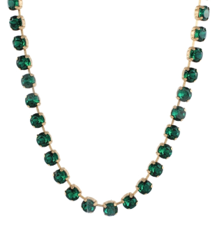 Iridescent Stone Tennis Necklace - Emerald