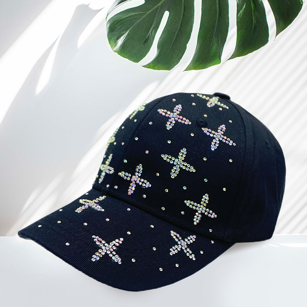 Bling Baseball Cap - Black-260 Other Accessories-Wona Trading-Coastal Bloom Boutique, find the trendiest versions of the popular styles and looks Located in Indialantic, FL