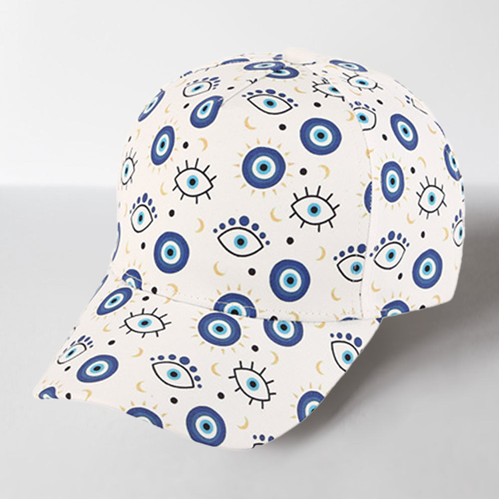 Evil Eye Pattern Printed Baseball Cap-260 Other Accessories-Wona Trading-Coastal Bloom Boutique, find the trendiest versions of the popular styles and looks Located in Indialantic, FL