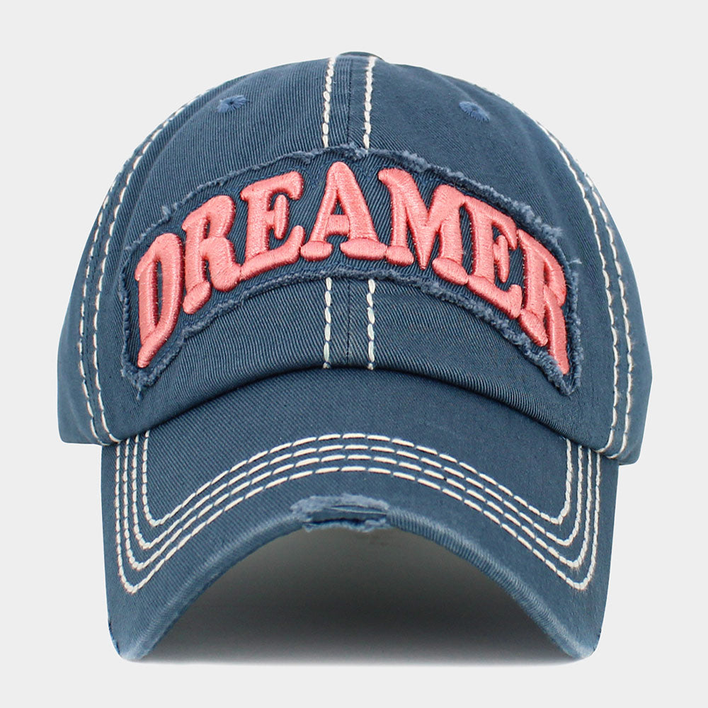 Embroidered Dreamer Baseball Cap - Blue-260 Other Accessories-NYW-Coastal Bloom Boutique, find the trendiest versions of the popular styles and looks Located in Indialantic, FL