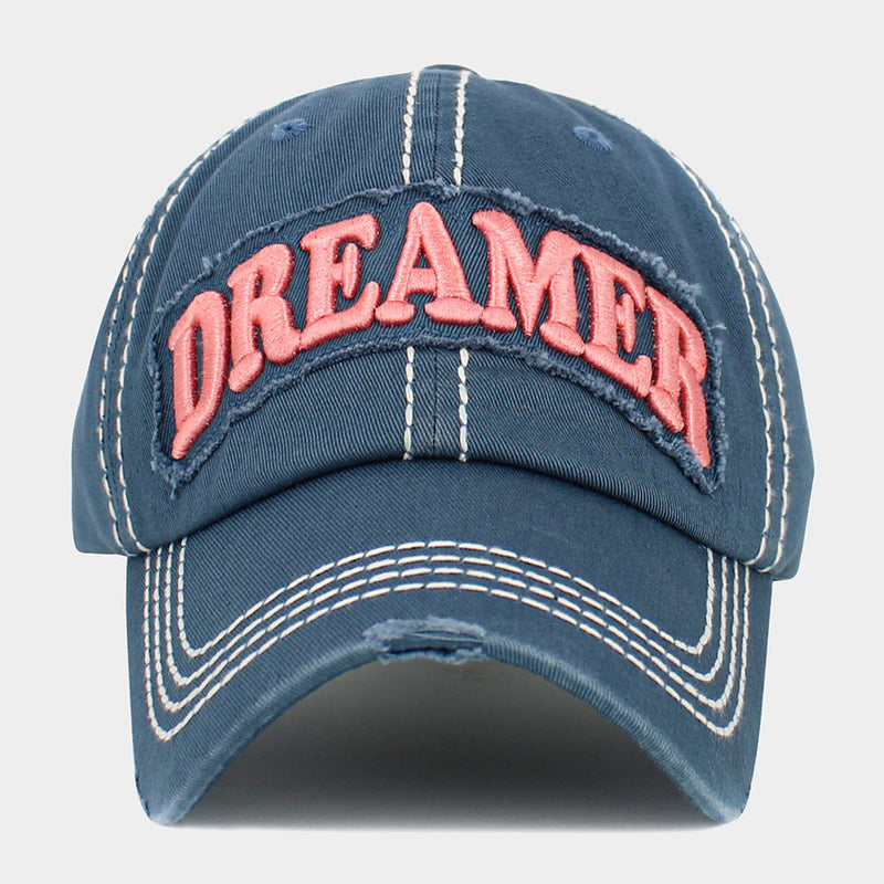 Embroidered Dreamer Baseball Cap - Blue-260 Other Accessories-NYW-Coastal Bloom Boutique, find the trendiest versions of the popular styles and looks Located in Indialantic, FL