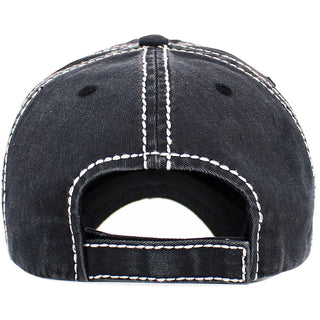 Running Horse Embroidered Baseball Cap - Black