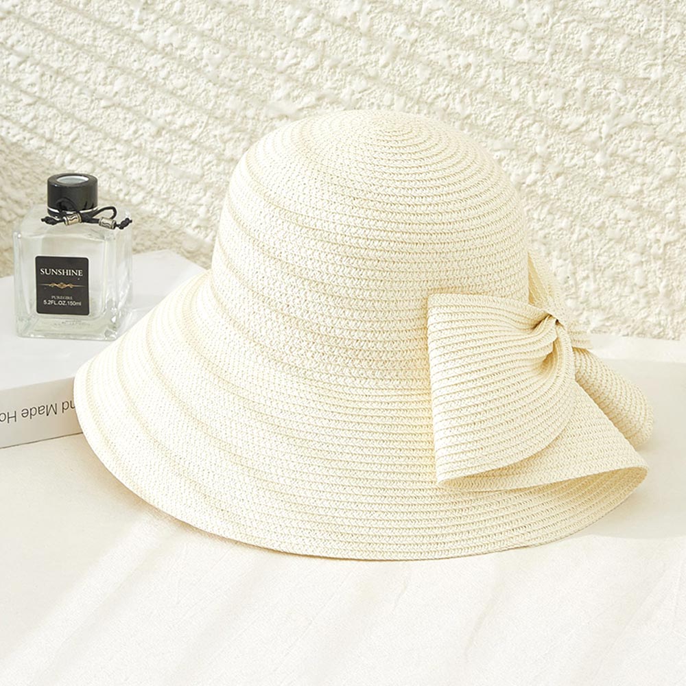 Big Bow Sun Hat - Ivory-260 Other Accessories-ICCO ACCESSORIES-Coastal Bloom Boutique, find the trendiest versions of the popular styles and looks Located in Indialantic, FL