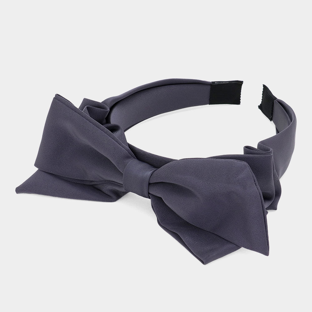 Elegance Bow Headband - Dark Gray-260 Other Accessories-NYW-Coastal Bloom Boutique, find the trendiest versions of the popular styles and looks Located in Indialantic, FL