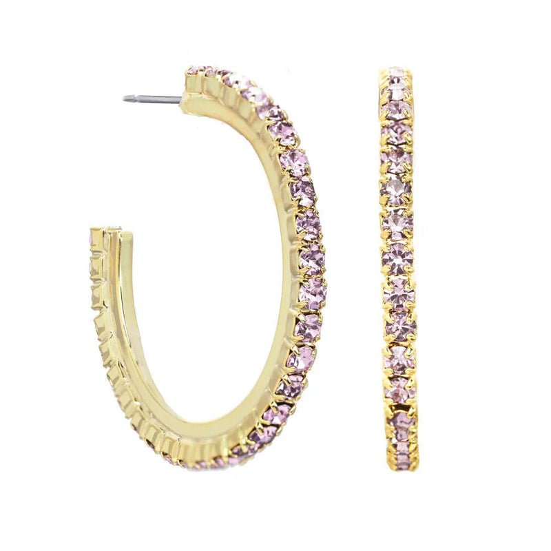 Thin hoop earrings – Violet – TOVA-230 Jewelry-TOVA-Coastal Bloom Boutique, find the trendiest versions of the popular styles and looks Located in Indialantic, FL