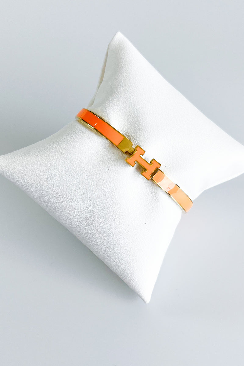 Stainless Steel Enamel 5MM Bracelet - Orange-230 Jewelry-GS JEWELRY-Coastal Bloom Boutique, find the trendiest versions of the popular styles and looks Located in Indialantic, FL