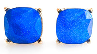 Square Glittered Cushion Earrings - Blue-230 Jewelry-NYW-Coastal Bloom Boutique, find the trendiest versions of the popular styles and looks Located in Indialantic, FL