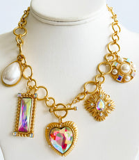 CZ Statement Multi-Charm Necklace-230 Jewelry-GS JEWELRY-Coastal Bloom Boutique, find the trendiest versions of the popular styles and looks Located in Indialantic, FL