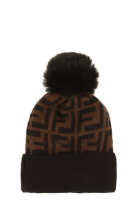 Greek Print Fur Hat - Brown-260 Other Accessories-ICCO ACCESSORIES-Coastal Bloom Boutique, find the trendiest versions of the popular styles and looks Located in Indialantic, FL