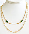 Emerald Layered Necklace-230 Jewelry-NYW-Coastal Bloom Boutique, find the trendiest versions of the popular styles and looks Located in Indialantic, FL