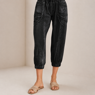 Mineral Washed Seam Detail Jogger Pants