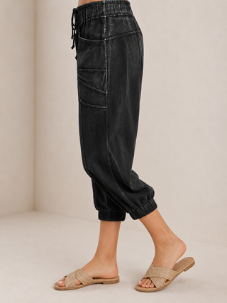 Mineral Washed Seam Detail Jogger Pants