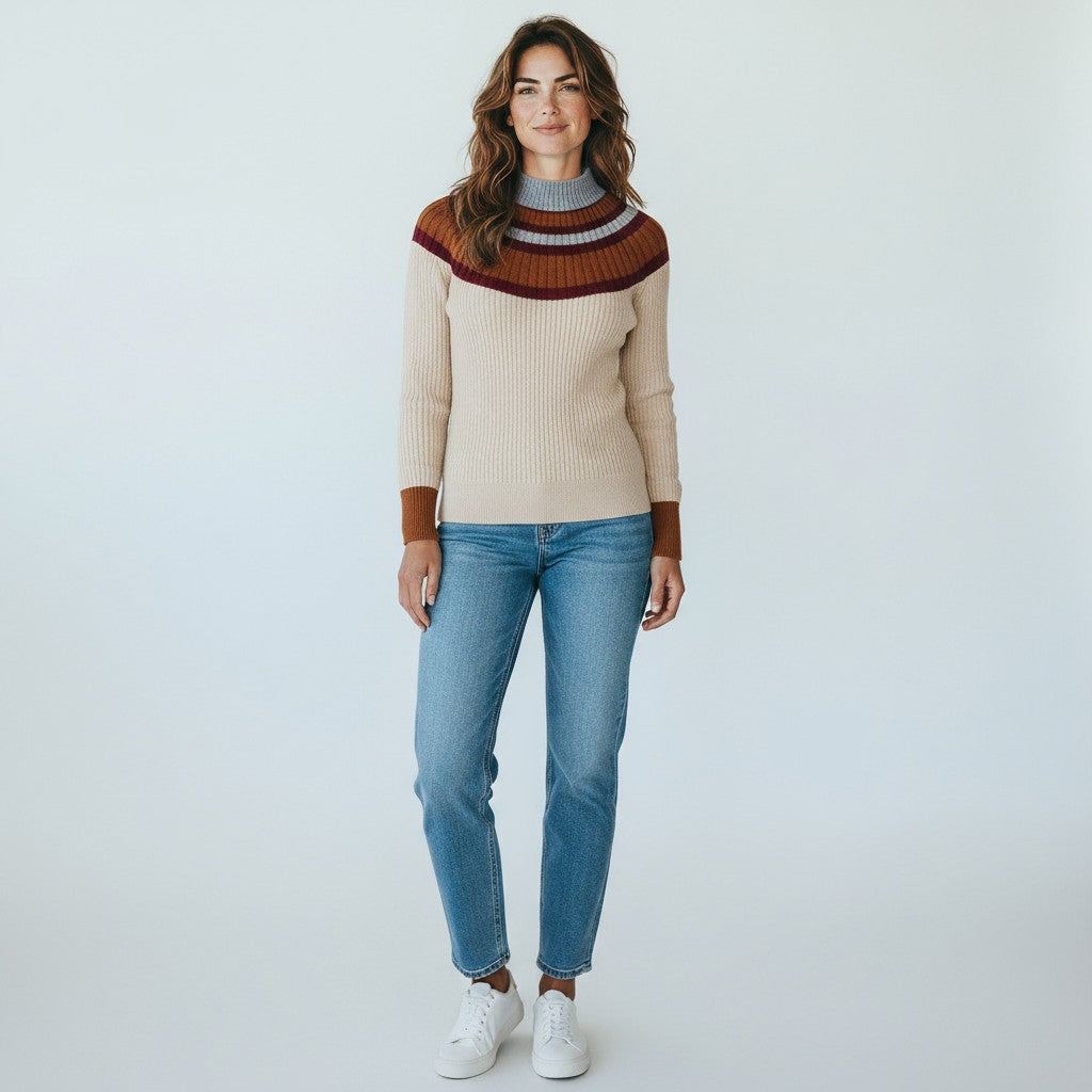 Snow Valley Stripe Sweater-140 Sweaters-Rousseau-Coastal Bloom Boutique, find the trendiest versions of the popular styles and looks Located in Indialantic, FL