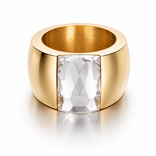 Clear Faceted Band Ring