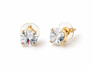 Square Cushion Stud Earrings - Light Azore - Katora