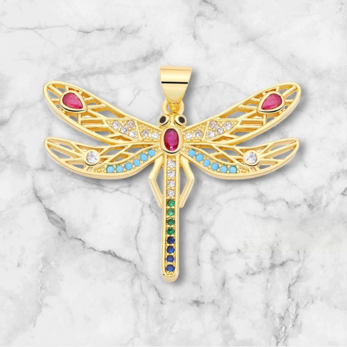 CZ Wings Charm Pendant-230 Jewelry-CBALY-Coastal Bloom Boutique, find the trendiest versions of the popular styles and looks Located in Indialantic, FL