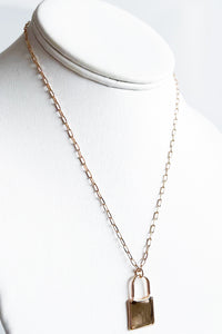 Lock Pendant Necklace-230 Jewelry-US Jewelry House-Coastal Bloom Boutique, find the trendiest versions of the popular styles and looks Located in Indialantic, FL