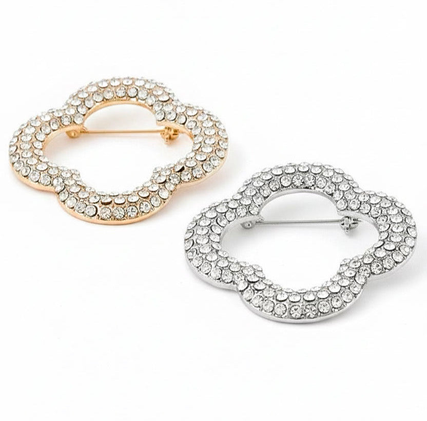 Clover Radiance Brooch-260 Other Accessories-H&D-Coastal Bloom Boutique, find the trendiest versions of the popular styles and looks Located in Indialantic, FL