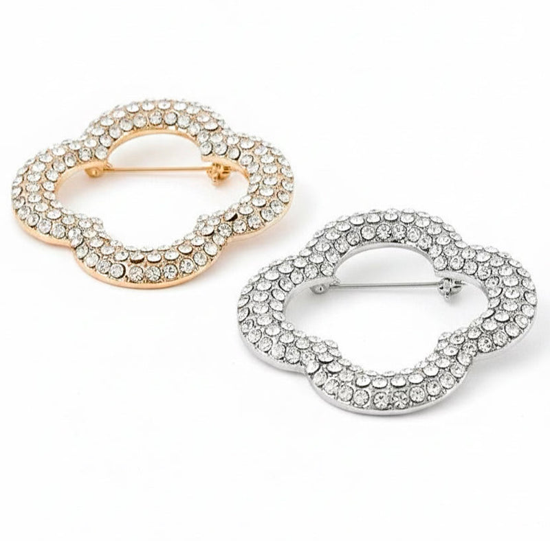 Clover Radiance Brooch-260 Other Accessories-H&D-Coastal Bloom Boutique, find the trendiest versions of the popular styles and looks Located in Indialantic, FL