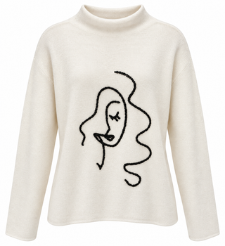 Line Art Beauty Turtleneck Italian Knit Sweater