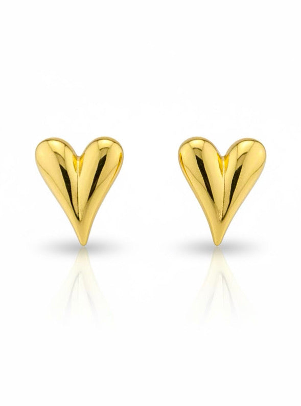 Big Heart Tear Stud Earrings-230 Jewelry-TREASURE JEWELS-Coastal Bloom Boutique, find the trendiest versions of the popular styles and looks Located in Indialantic, FL