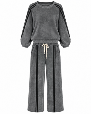 Sporty Stripe Italian Set- Gray