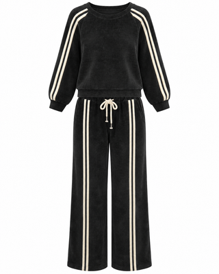Sporty Stripe Italian Set- Black