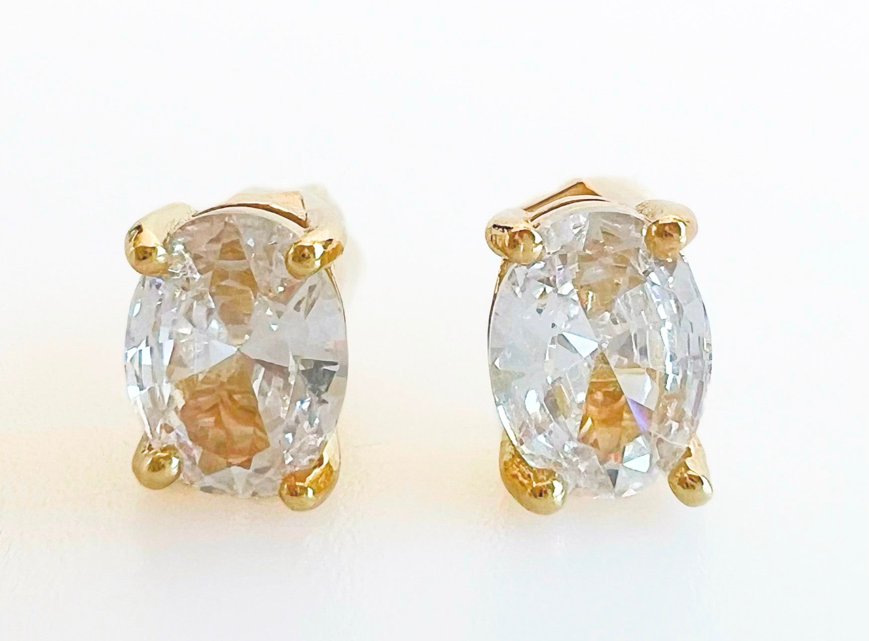 CZ Clear Oval Stud Earrings-230 Jewelry-Darling-Coastal Bloom Boutique, find the trendiest versions of the popular styles and looks Located in Indialantic, FL