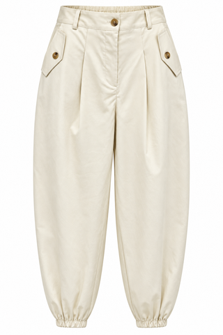City Chic Pocket Italian Jogger Pant- Ivory