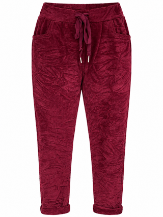 Corduroy Italian Jogger- Wine