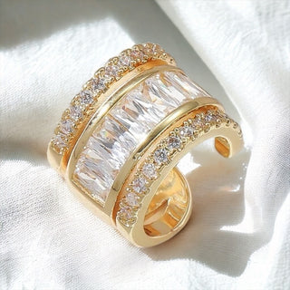 CZ Baguette Ear Cuff-230 Jewelry-Darling-Coastal Bloom Boutique, find the trendiest versions of the popular styles and looks Located in Indialantic, FL
