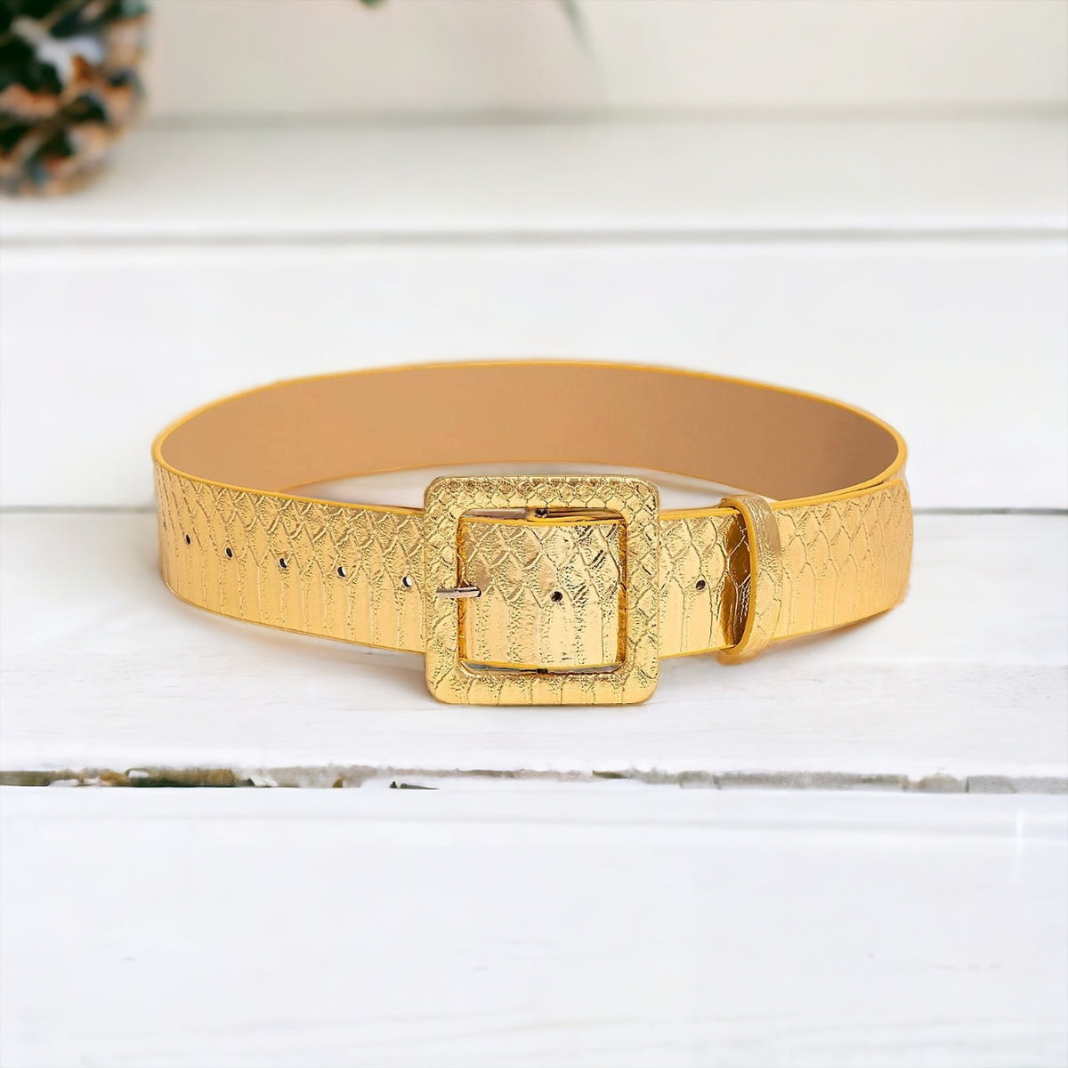 Textured Desert Metallic Belt - Gold-260 Other Accessories-Darling-Coastal Bloom Boutique, find the trendiest versions of the popular styles and looks Located in Indialantic, FL
