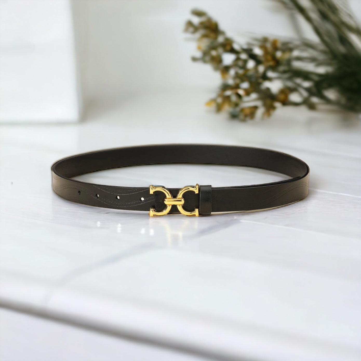Atlas Buckle Leather Belt -Black-260 Other Accessories-Darling-Coastal Bloom Boutique, find the trendiest versions of the popular styles and looks Located in Indialantic, FL