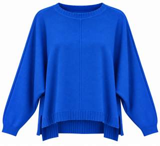 Break Free Seam Detail Italian Sweater - Royal Blue