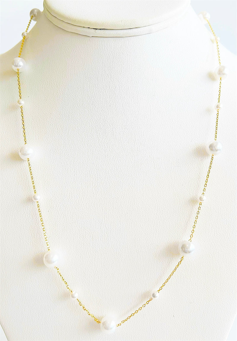 Round Pearl Necklace-230 Jewelry-GS JEWELRY-Coastal Bloom Boutique, find the trendiest versions of the popular styles and looks Located in Indialantic, FL