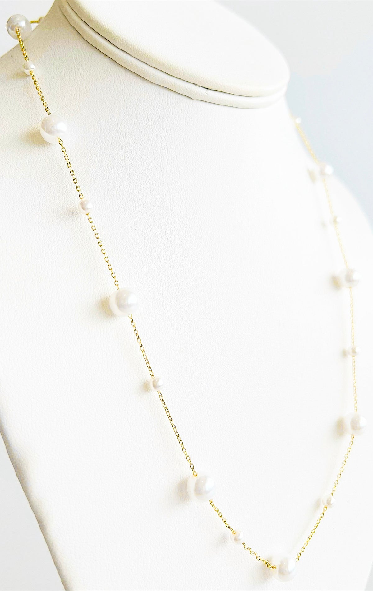 Round Pearl Necklace-230 Jewelry-GS JEWELRY-Coastal Bloom Boutique, find the trendiest versions of the popular styles and looks Located in Indialantic, FL