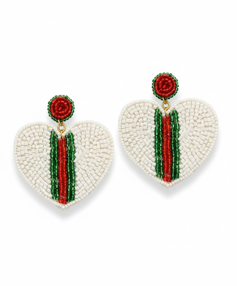 Hearts of Holiday Magic Earrings - White-230 Jewelry-GS JEWELRY-Coastal Bloom Boutique, find the trendiest versions of the popular styles and looks Located in Indialantic, FL